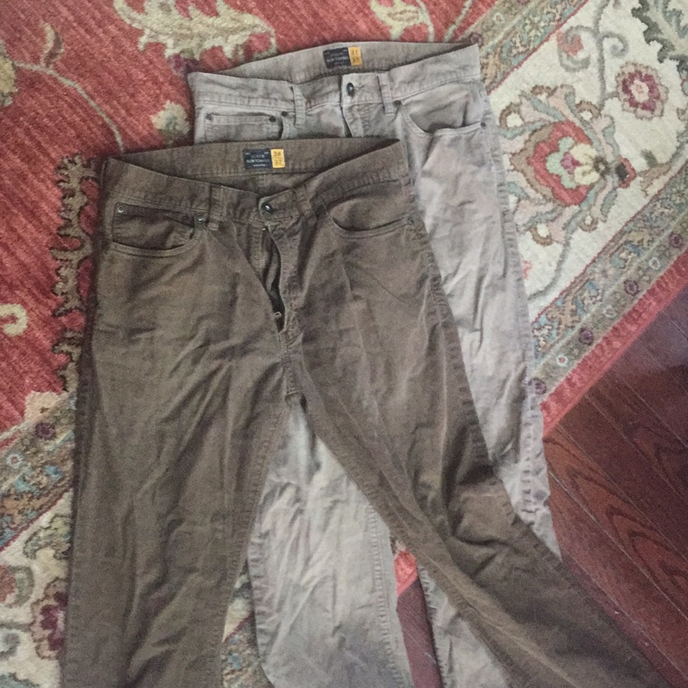 J Crew slim straight corduroy pants x2